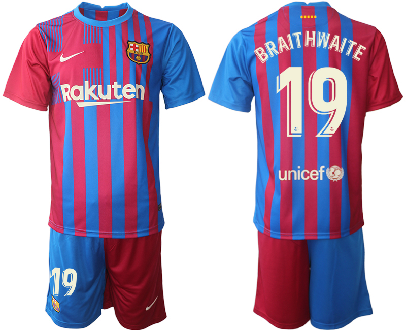 Men 2021-2022 Club Barcelona home red #19 Nike Soccer Jerseys->barcelona jersey->Soccer Club Jersey